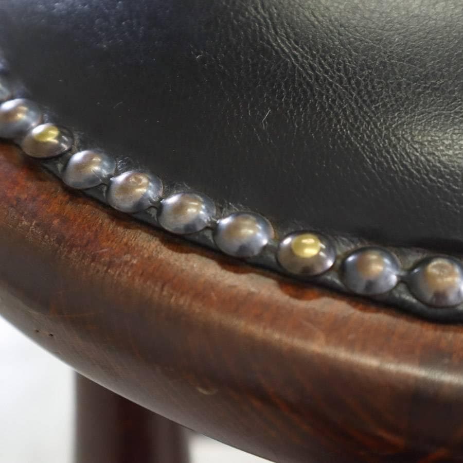 6脚まとめ買い6 ルーマニア製 ハイスツール ビーチ材 ブラック PVCレザー