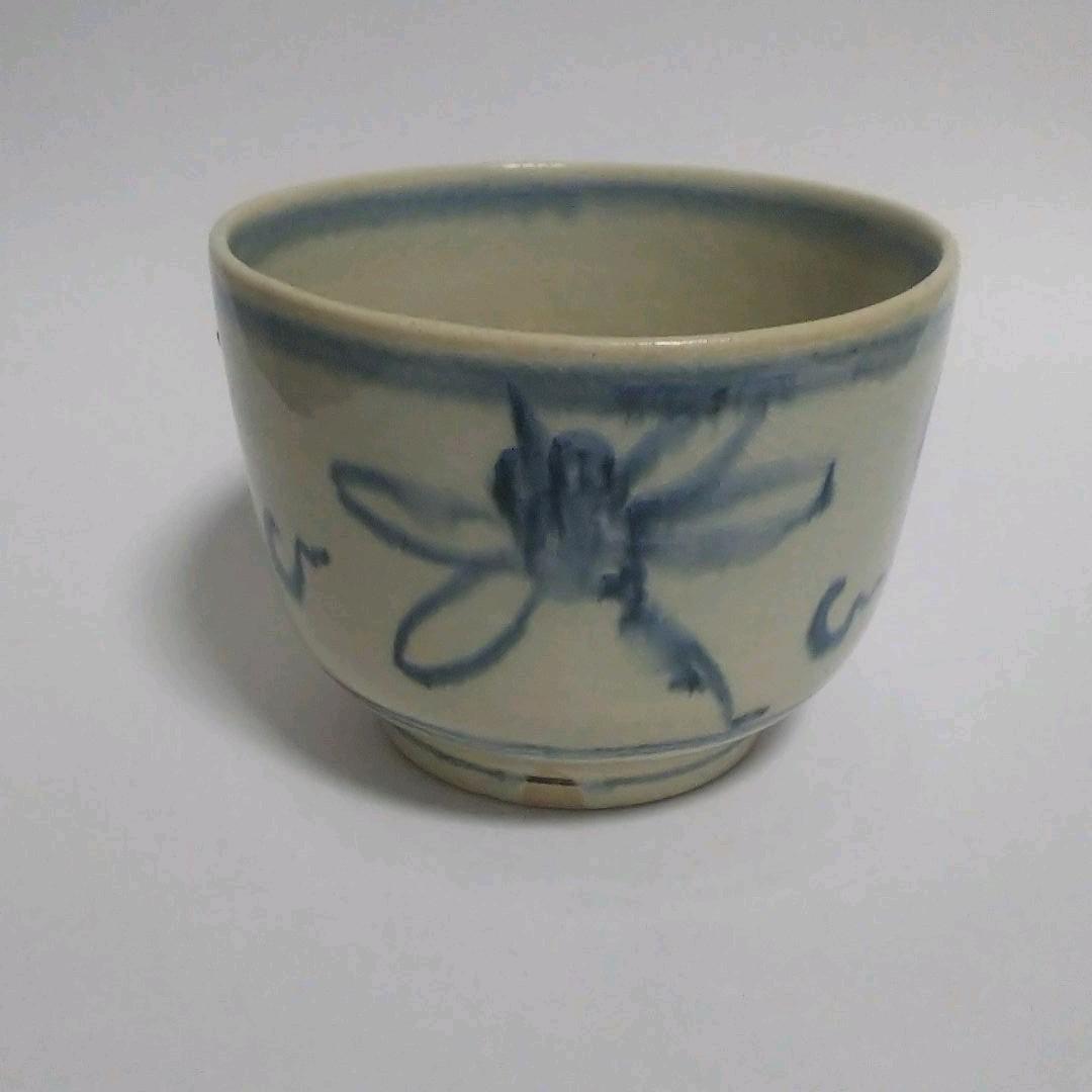 萬古焼 堀野証嗣 安南絞手蜻蛉図 写し茶碗