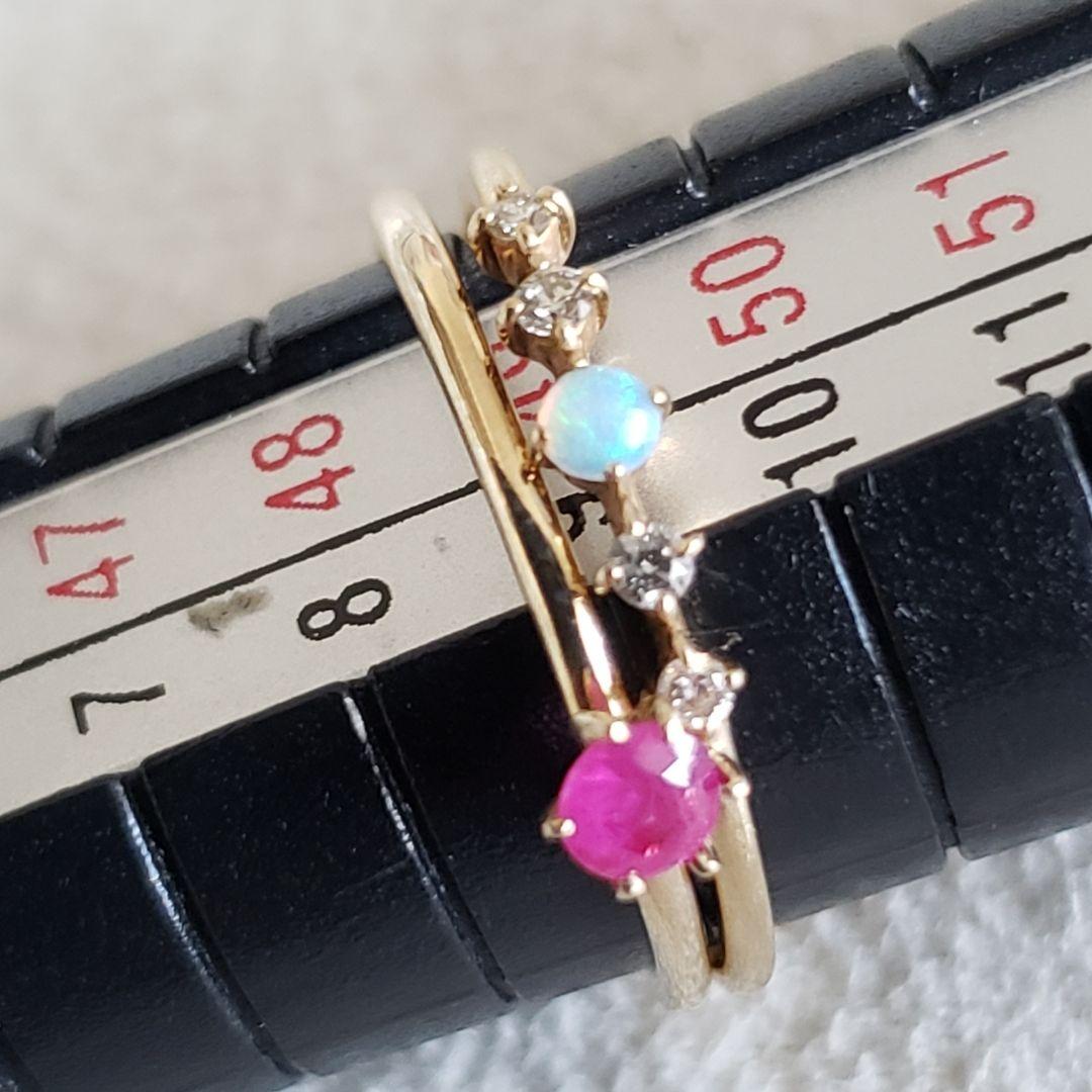 『たまご』オパール&ダイヤ♡9号【ジュエルクローゼット】K10 リング