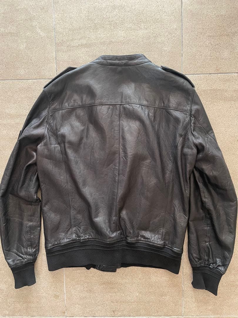 ブラックレザージャケット シングルライダース ATTACHMENTサイズ3
