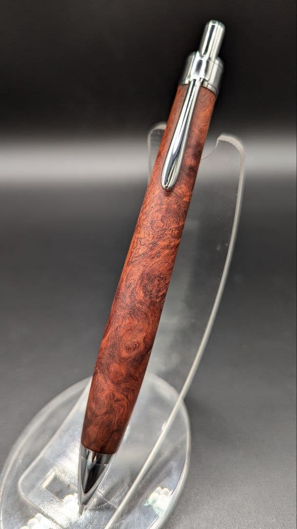 286ペン工房翌檜 本花梨 瘤杢 木軸シャーペン 木軸ボールペン 456
