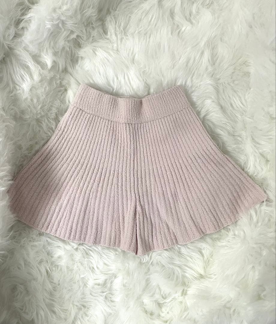 新品 ジェラートピケ チェリージャガードプルオーバー リブフレアショートパンツ