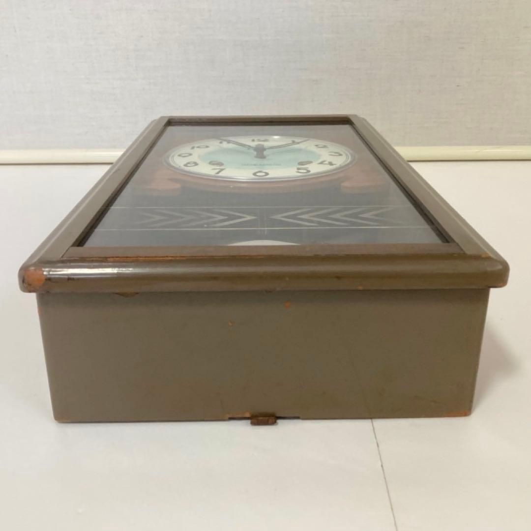 高野精密 振り子時計 柱時計 掛け時計 ゼンマイ式 木製 レトロ 稼働品