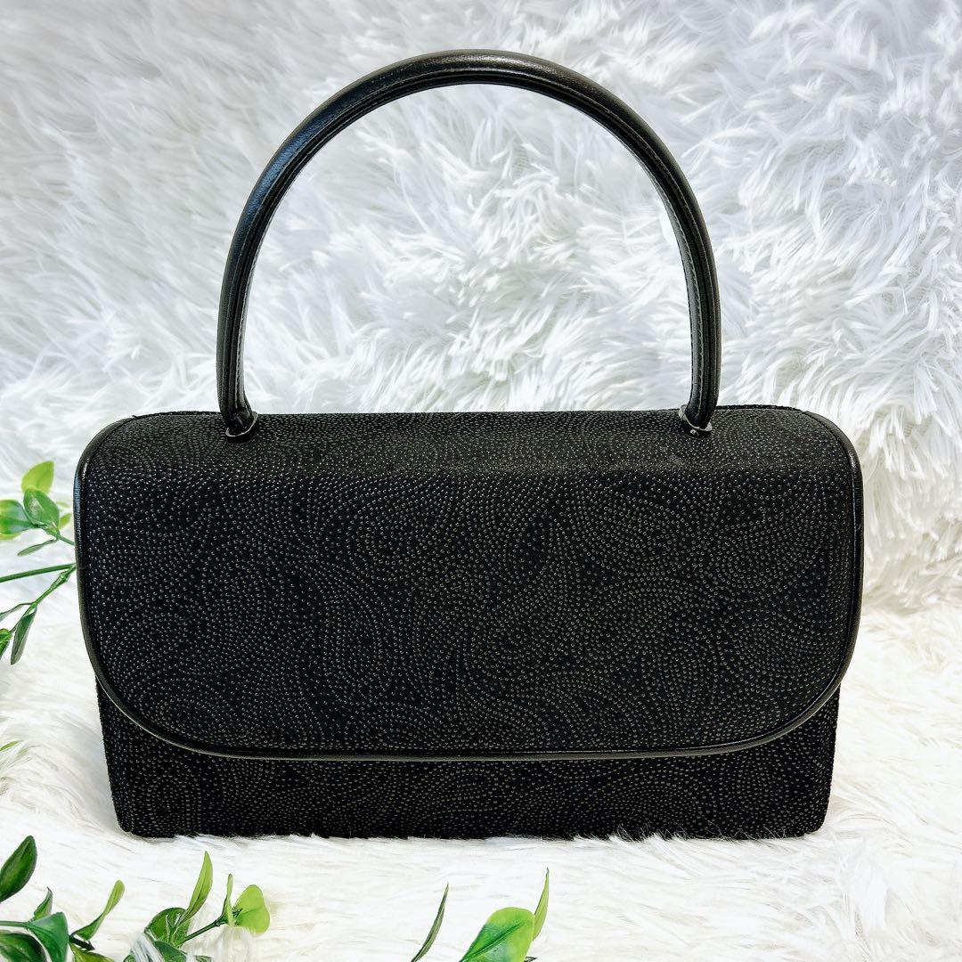 【良品】印傳屋　フォーマルバッグ ブラックフォーマル ペイズリー柄 冠婚葬祭