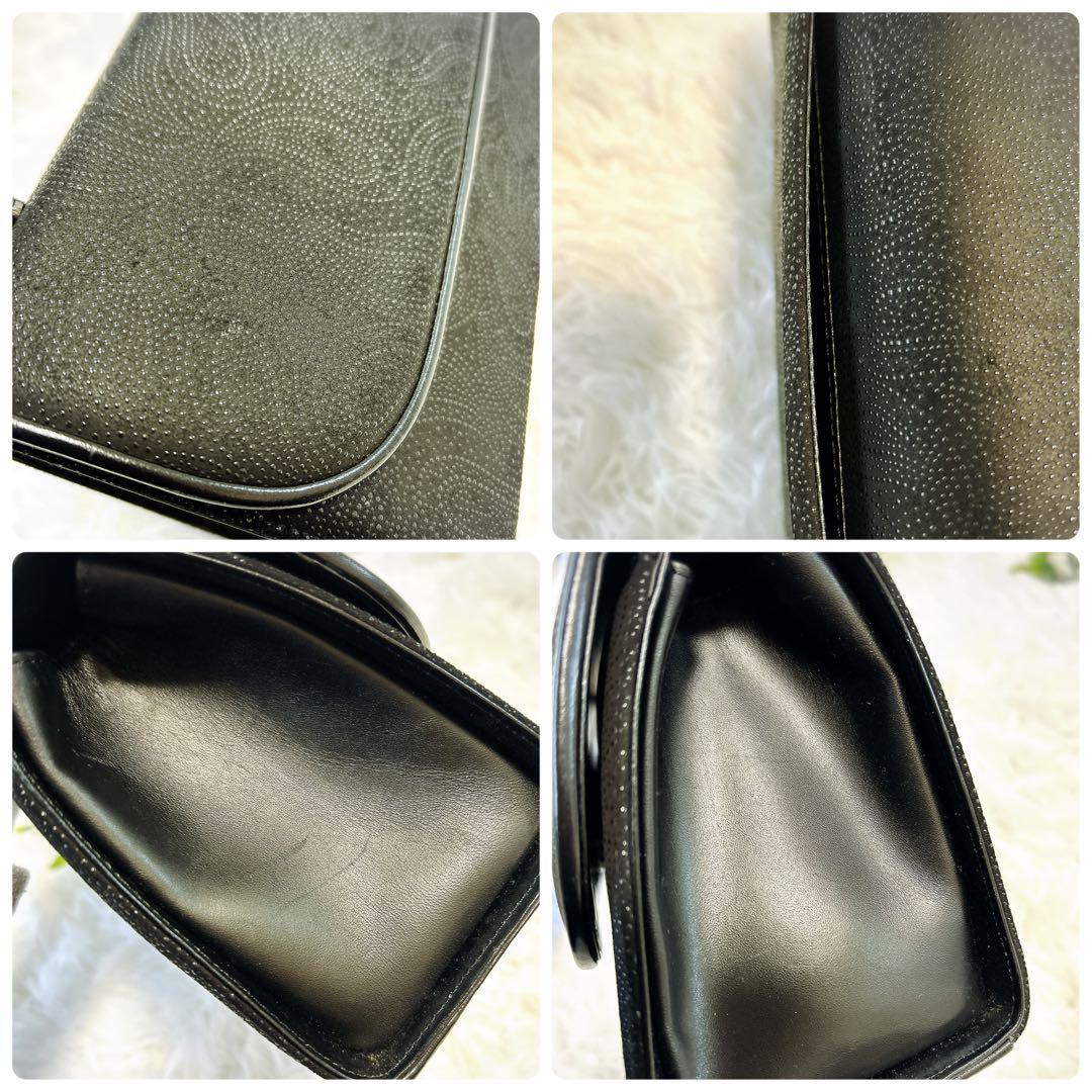 【良品】印傳屋　フォーマルバッグ ブラックフォーマル ペイズリー柄 冠婚葬祭