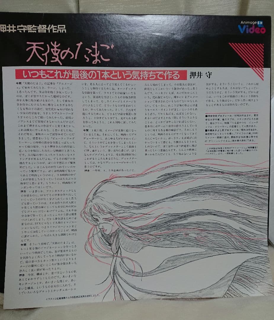 天使のたまご LD 押井守 天野喜孝 オリジナルアニメーション 解説書