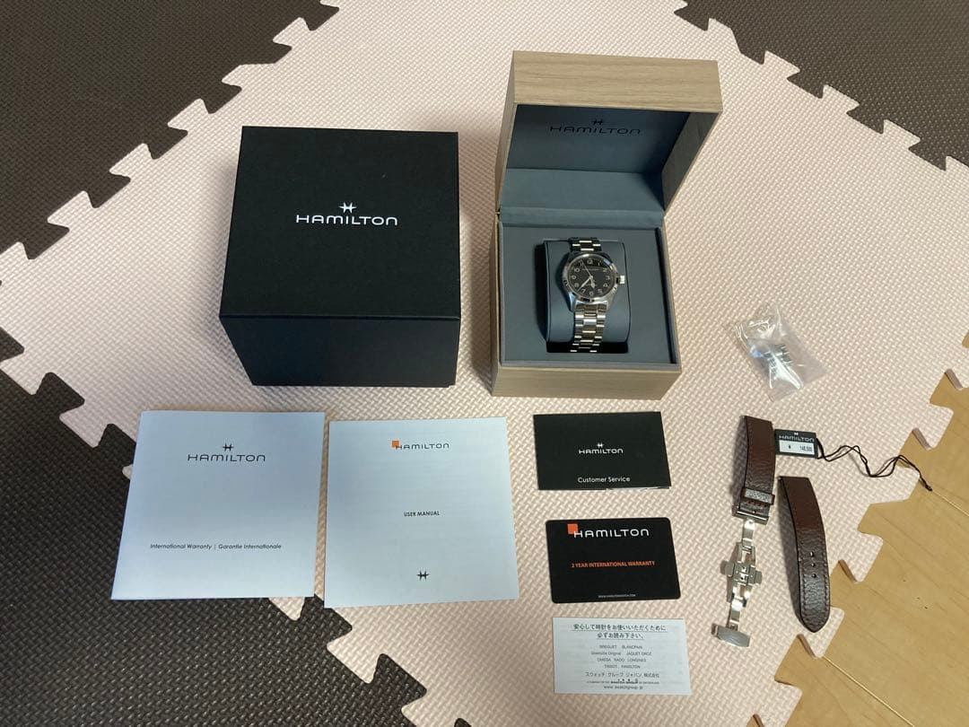 【極美品】HAMILTON 　マーフ38mm メタルバンド　レザーベルト付き