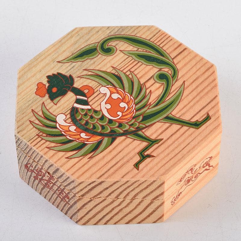 杉村聡作　正倉院　繧繝文様　八角香合　東大寺　別当永慶書付　共布共箱　Z8908