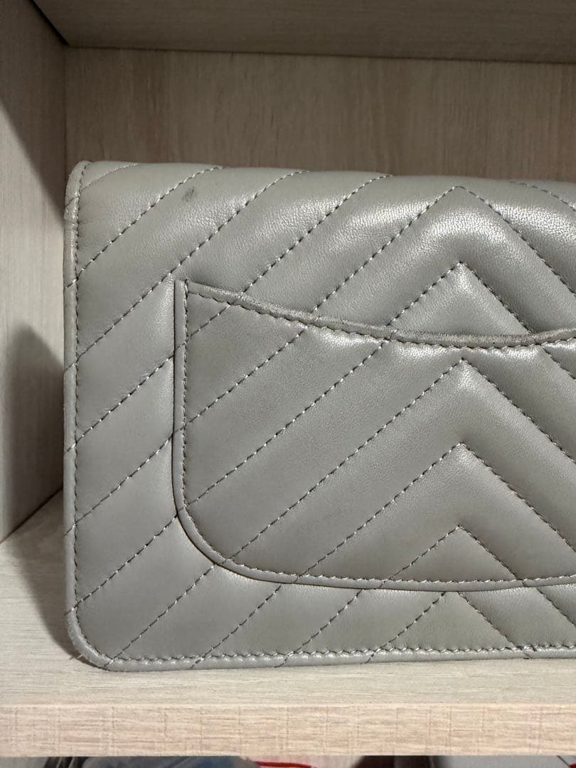 ム*ま様 CHANEL シャネル　グレー　チェーンウォレット　シェブロン　ゴール
