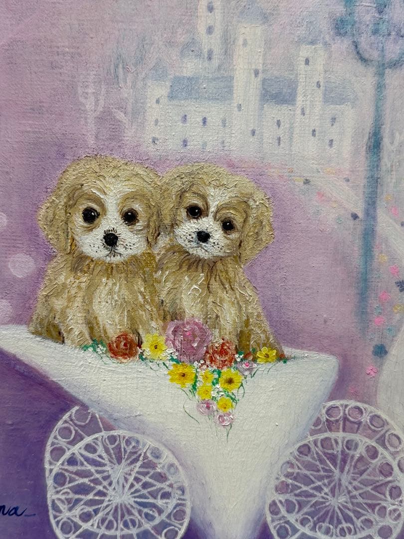 花の車　小嶋智美　油彩画　0204