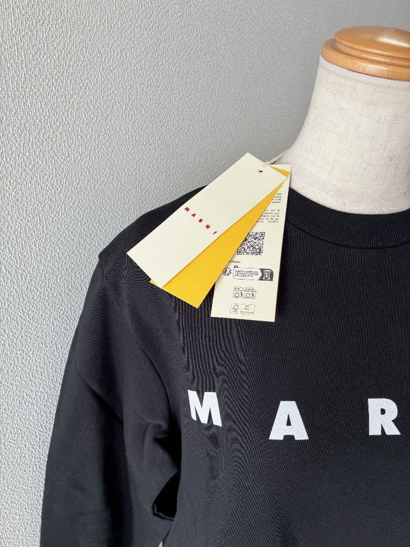 大人もOK! Marni マルニ , ロゴプリント スウェットシャツ BK