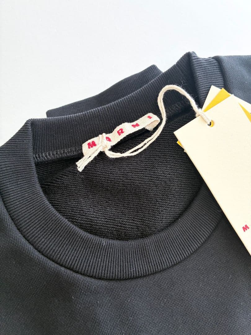 大人もOK! Marni マルニ , ロゴプリント スウェットシャツ BK