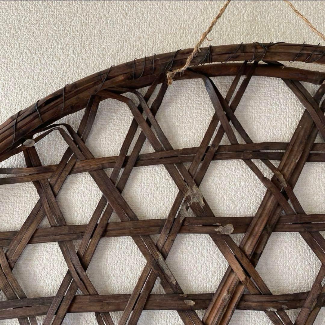 アンティークお蚕籠 古道具 竹カゴ 大笊 骨董 壁飾り 昔道具 植栽