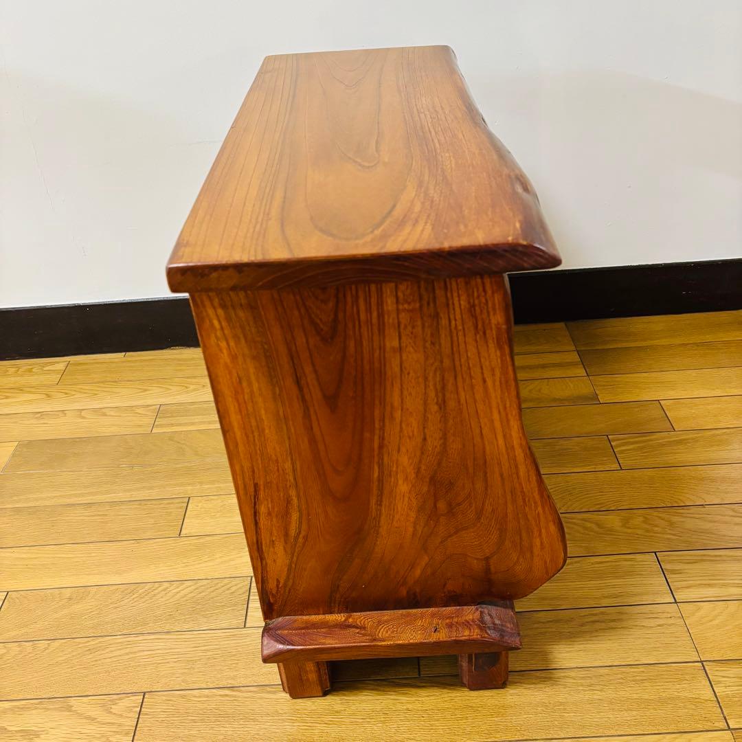 希少品】深谷木工 木製 天然木 板 脚付き 座卓 サイドテーブル 送料