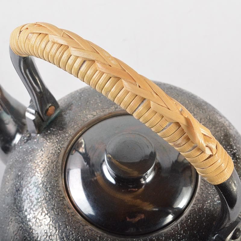 煎茶道具 白銅いぶし銀 棗型湯沸し 約412g M R7128