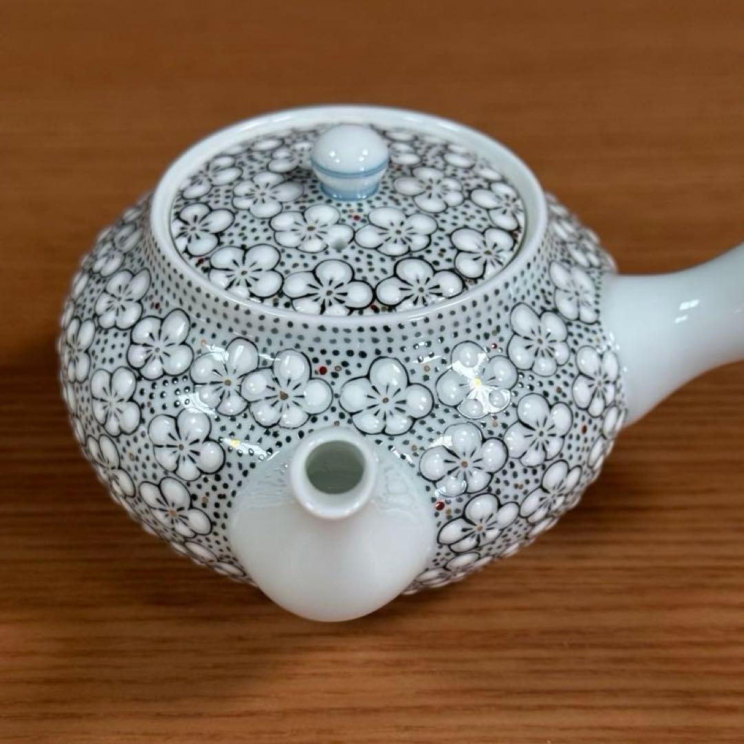 1776 有田焼畑萬陶苑 色鍋島内山水岩牡丹 茶器セット急須1 玉彩梅詰