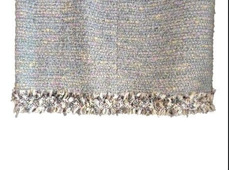 CHANEL ブルーグレー系ツイード　スカート　秋冬　フランス製