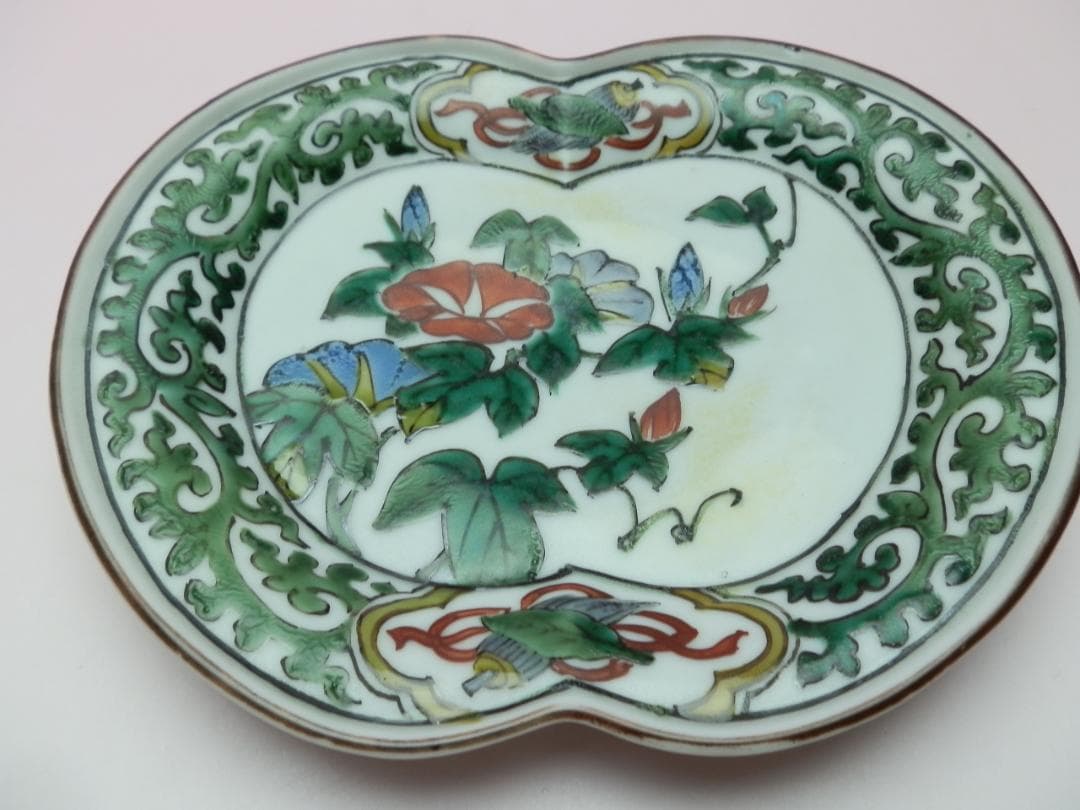 時代物 角福 朝顔紋 変形皿 5客 TN 107 70816