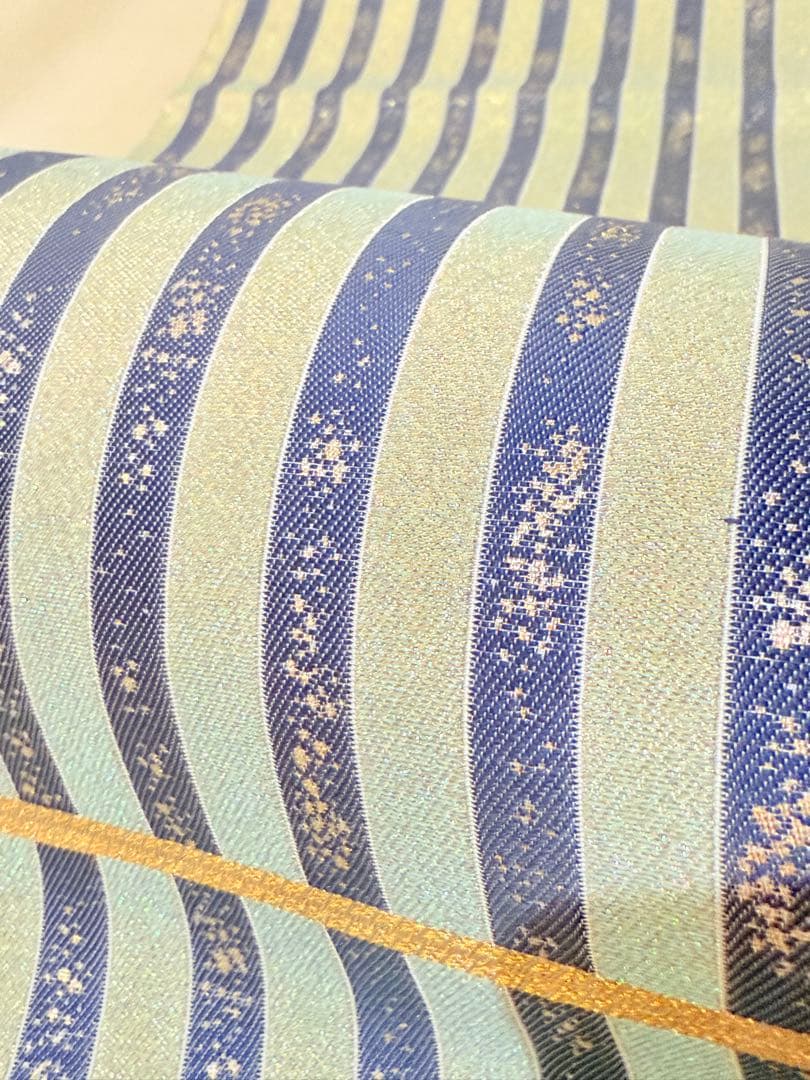 高級 袋帯 正絹 お太鼓柄 ポイント柄 となみ織物 落款入 作家物 訪問着