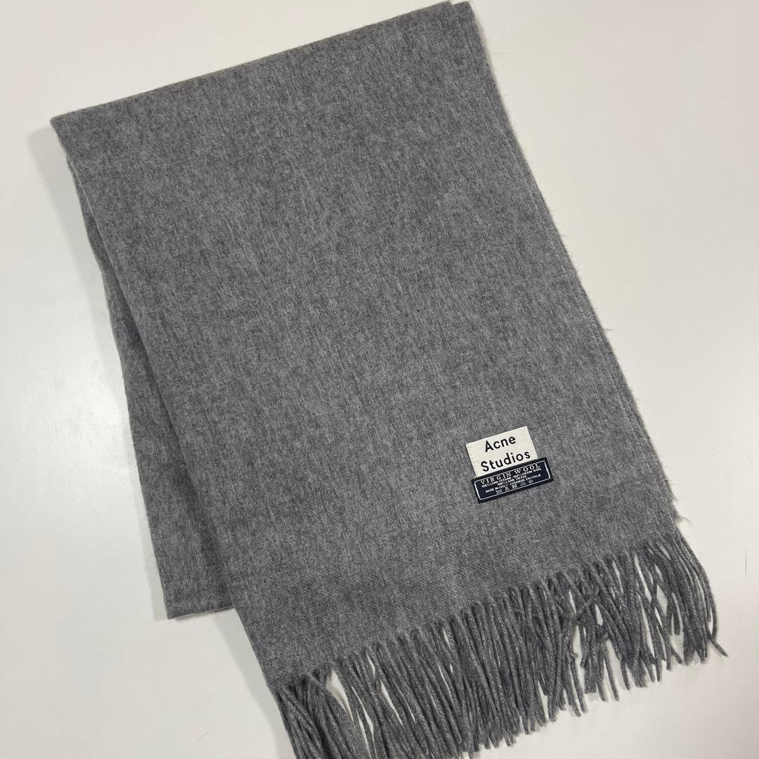 Acne Studios グレー ウール マフラー