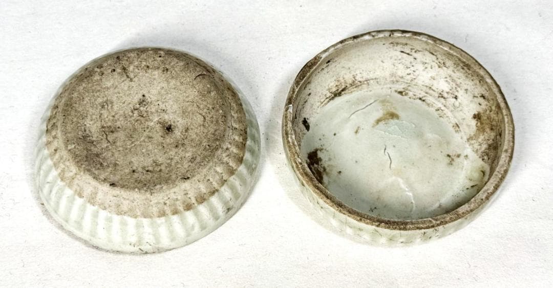 宋時代 安溪窯青白磁印花文香合 時代品 歴史唐物 伝世