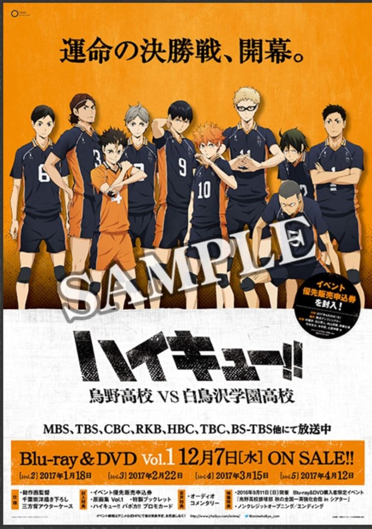 ハイキュー!! B2劇場宣伝ポスター アニメイト特典 激レア 希少 劇場版