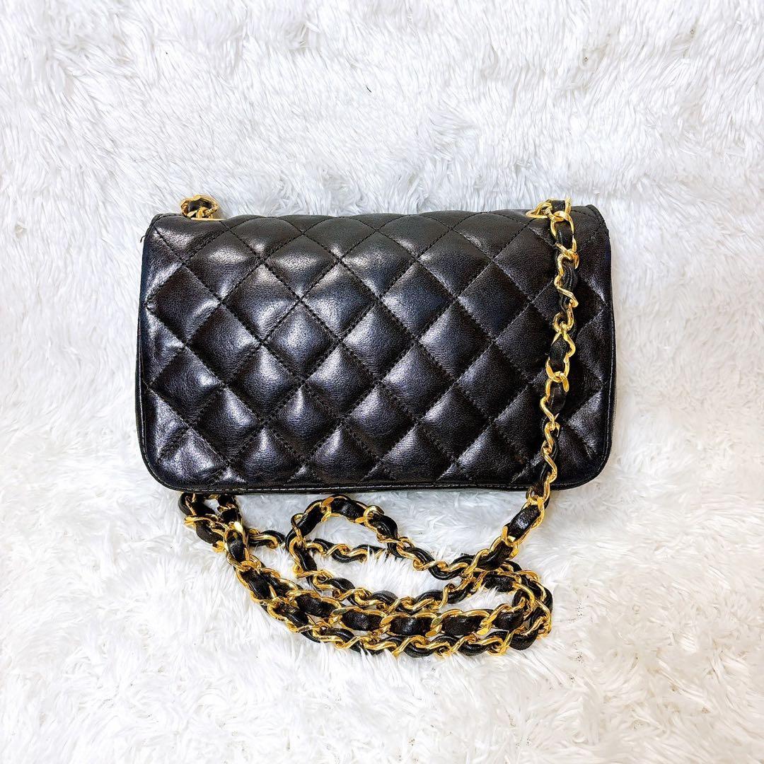 CHANEL ✨シャネル　ミニマトラッセ　ラムスキン　ショルダーバッグ　黒　金