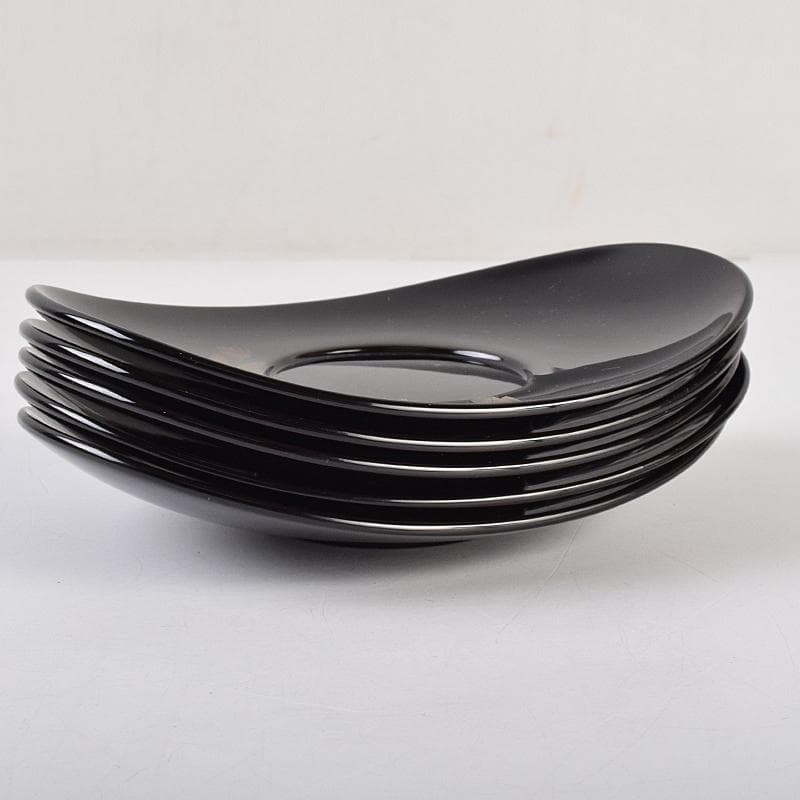 茶道具 輪島塗 三谷吾一作 花草沈金 茶托 五客 共箱 M R9469