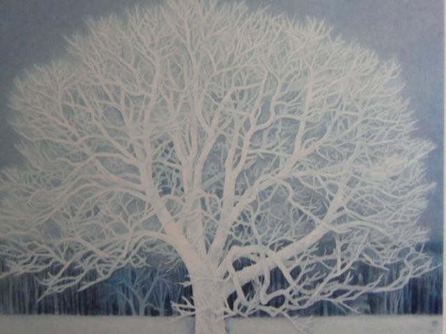 東山魁夷、【冬華】、希少な画集画、新品高級額・額装付、状態良好