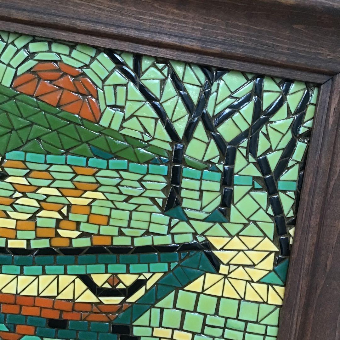 50'sアメリカ モザイクタイル 絵画 額 ビンテージHAWAII