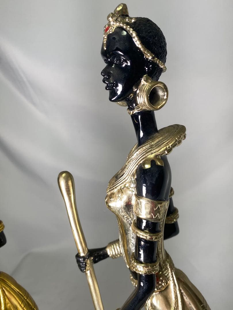 1626❣️アフリカ 民族 オブジェ 像 2体 セット