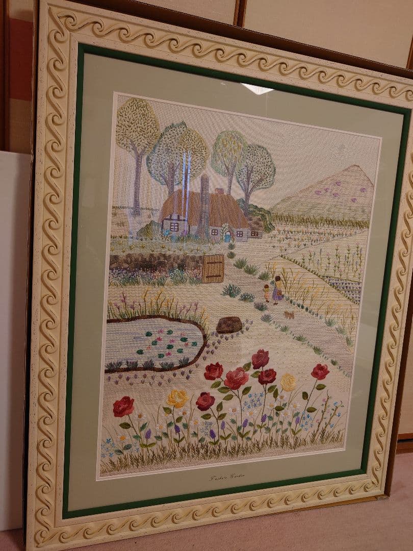 刺繍作品　額付き