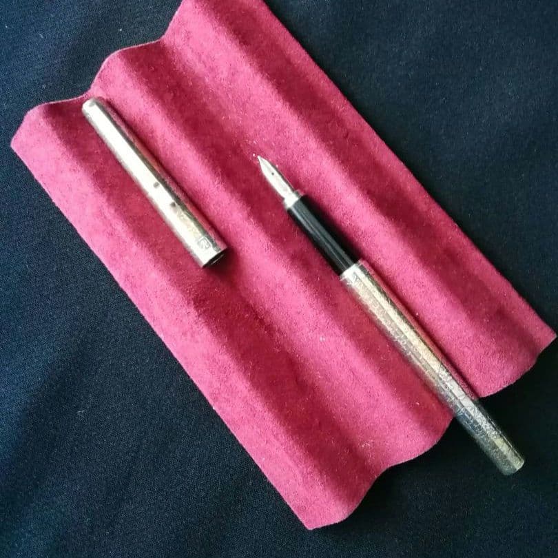 逸品プラチナリビエール銀河スターリングシルバーに本金焼き付け万年筆