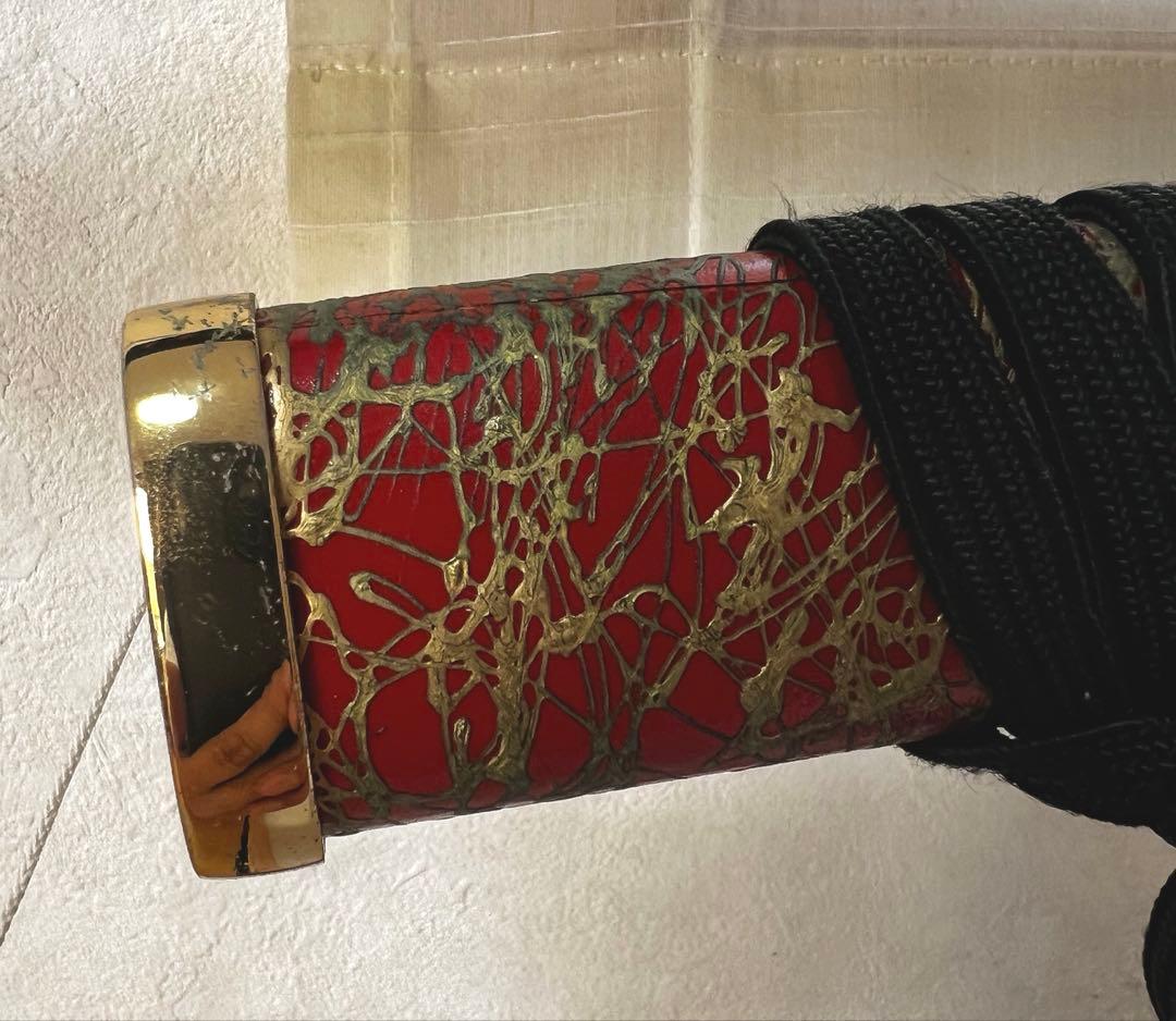 日本武具美術 模擬刀 模造刀 装飾鞘 赤金雲 大刀 豊臣秀吉刀