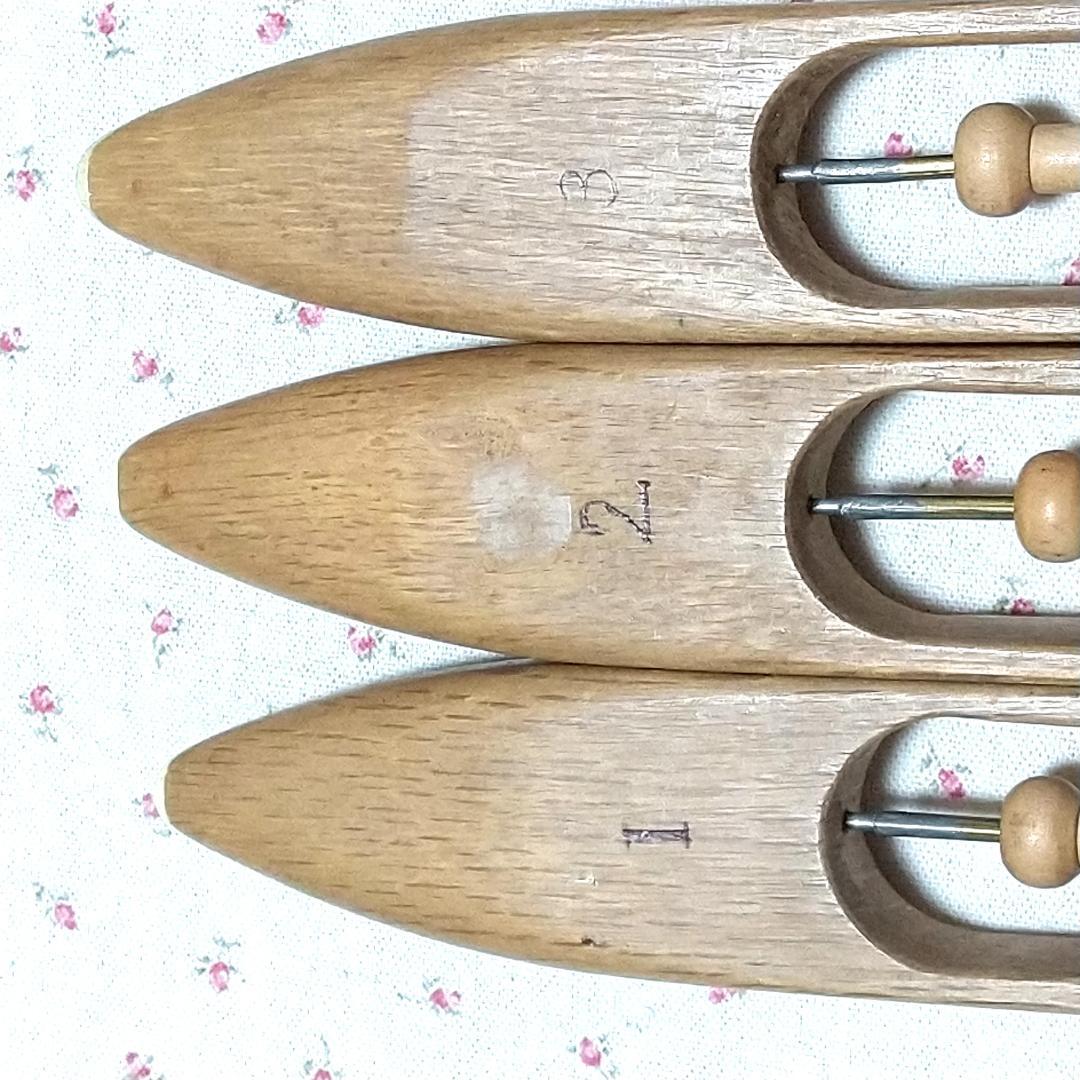 ち*ん様 機織りの道具　車杼 シャトル３点と小管（玉管）６本　手織り　織り機