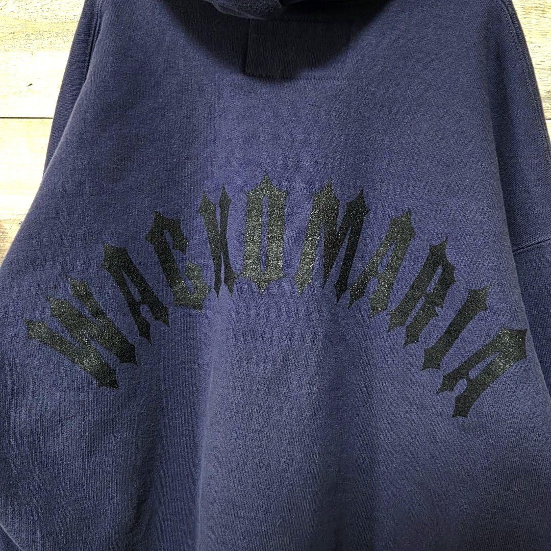 【希少L】ワコマリア パーカー ロゴ刺繍 バックプリント ヘビーウェイト生地