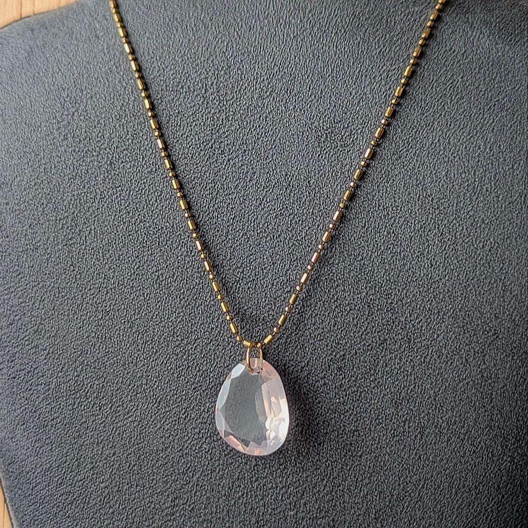 ♢N♢K18 ローズクォーツ 6ct ネックレスチャーム ペンダントトップ