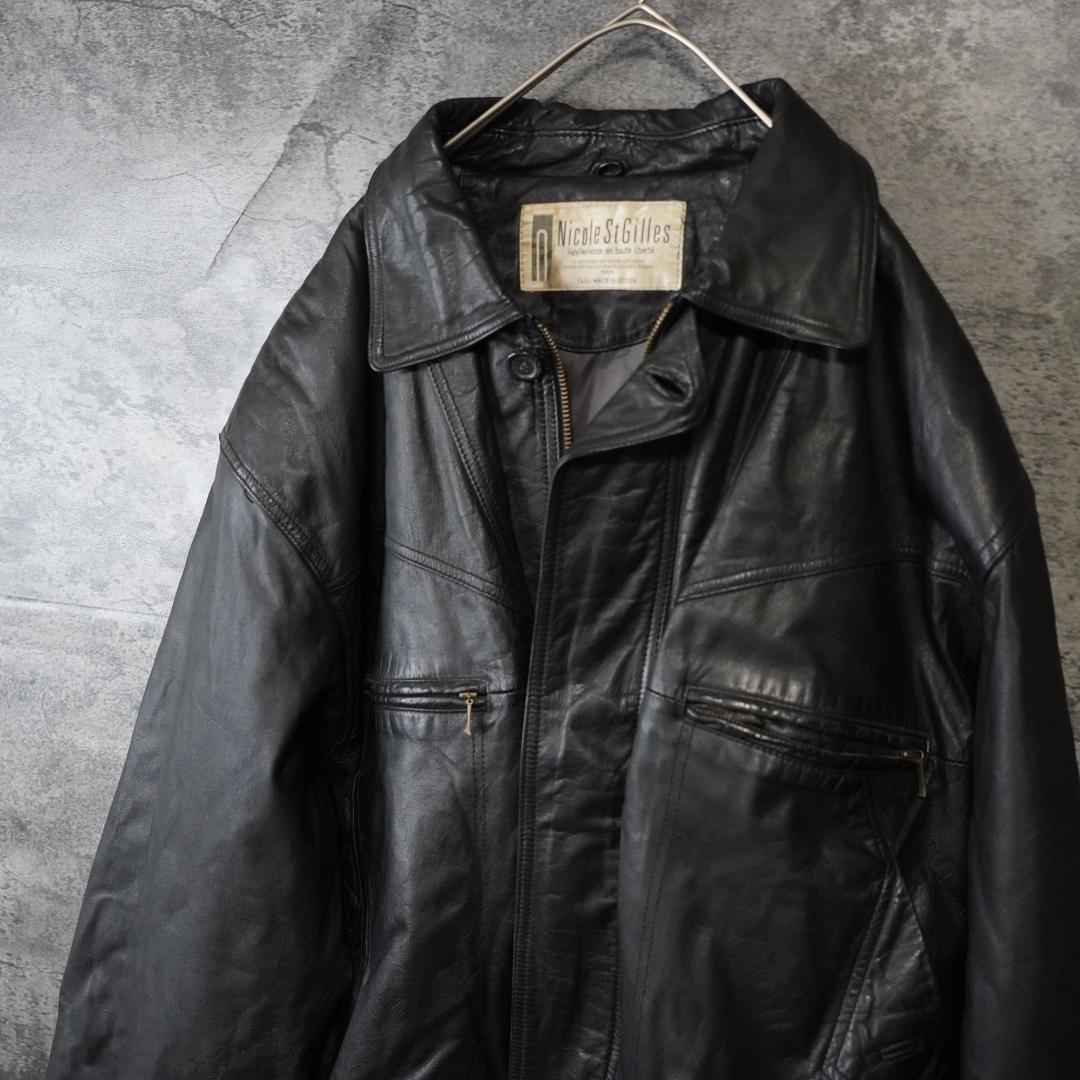 Nicole St Gilles 牛革 レザージャケット スイングトップ XL - メルカリ