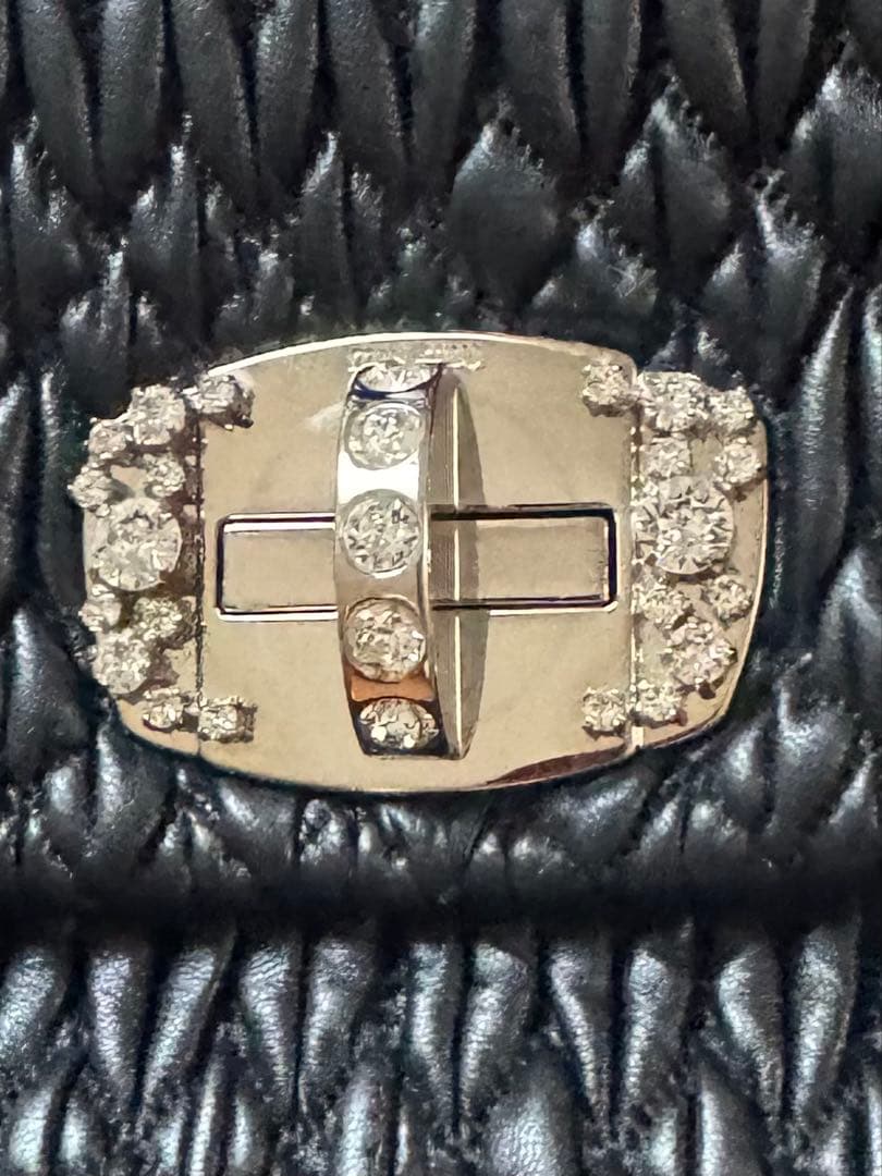 Choooさま専用 miu miu ブラック　ナッパ　マトラッセ　クリスタル