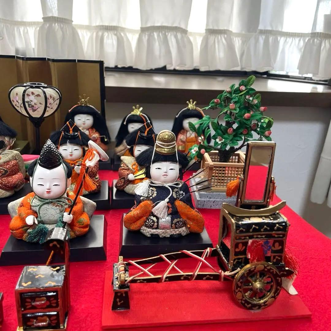 雛人形 お雛様 15人揃　木目込み人形 レトロ　お人形のみ