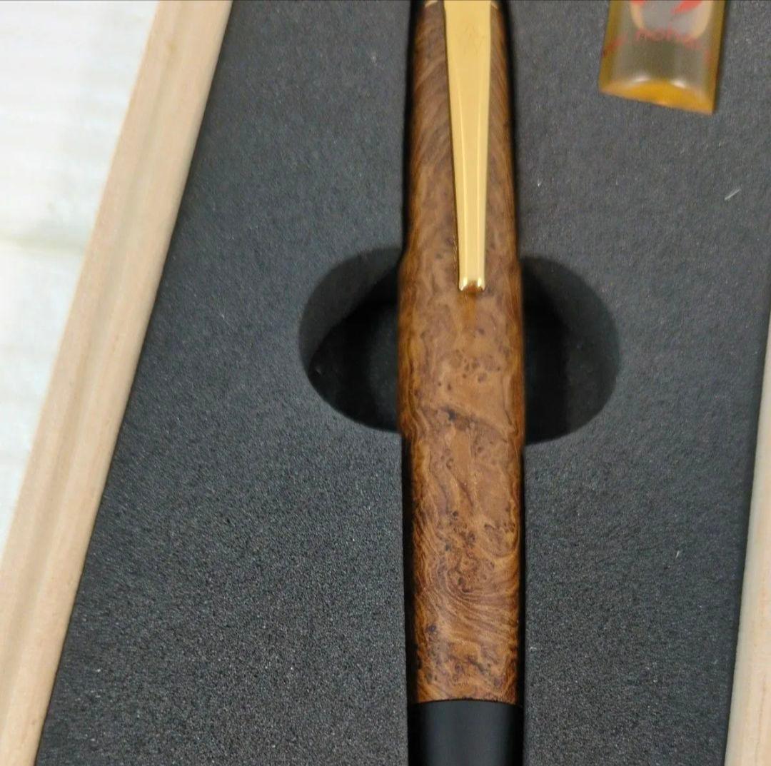 野原工芸特上チーク瘤ボールペンスタンダードSANZOクリップゴールド