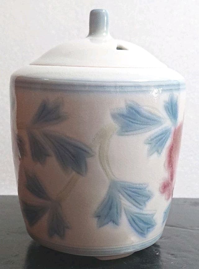 森洋作品 彩瓷牡丹紋香炉