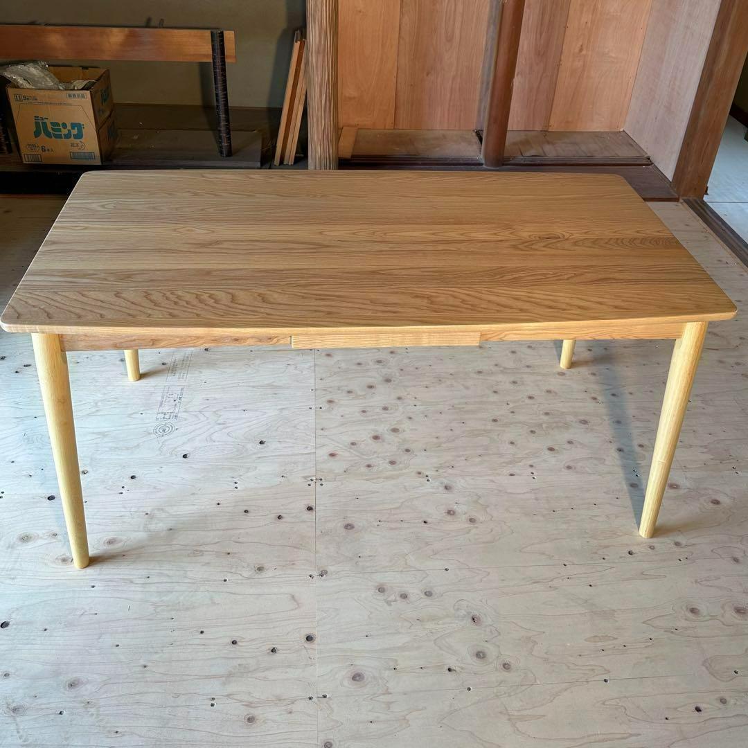 【未開封でお届け】無垢 木引き出し付き ダイニングテーブル 150センチ