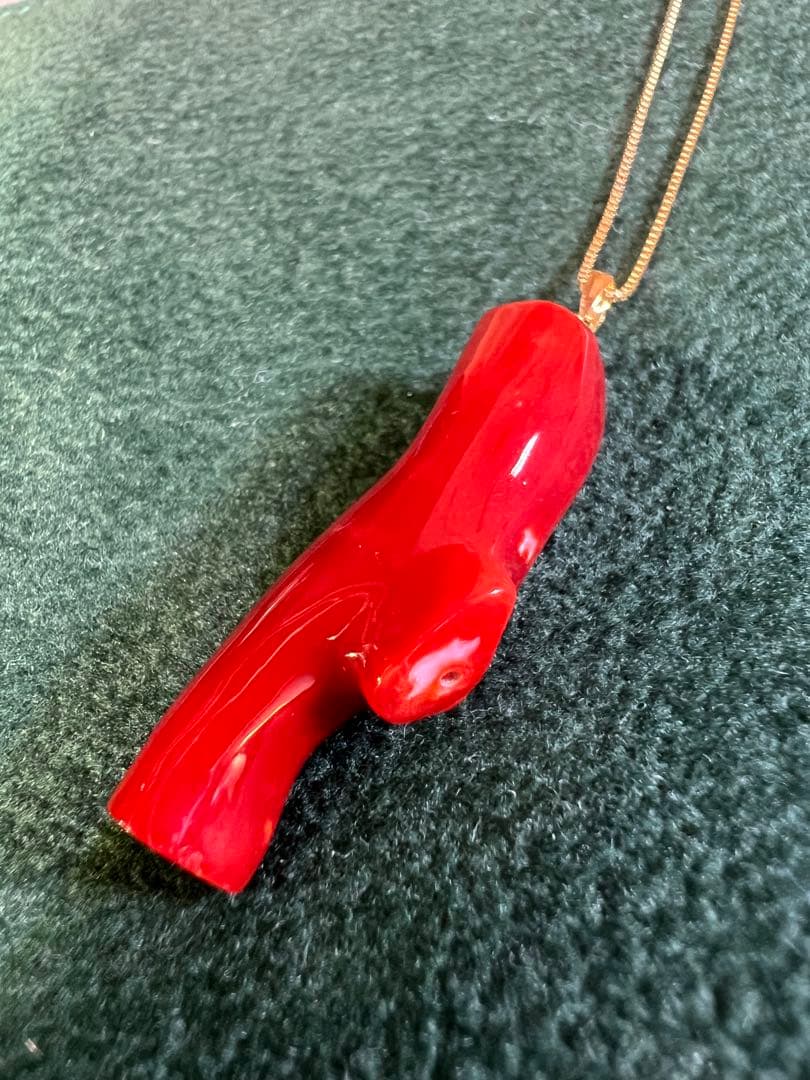 まにこ様用！！【極上の純国産☆】天然血赤珊瑚　高知県産　21.090ct k18