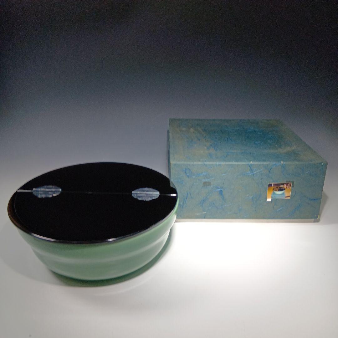 最後値下げ茶道具 青磁平水指 蒔絵蓋 紙箱