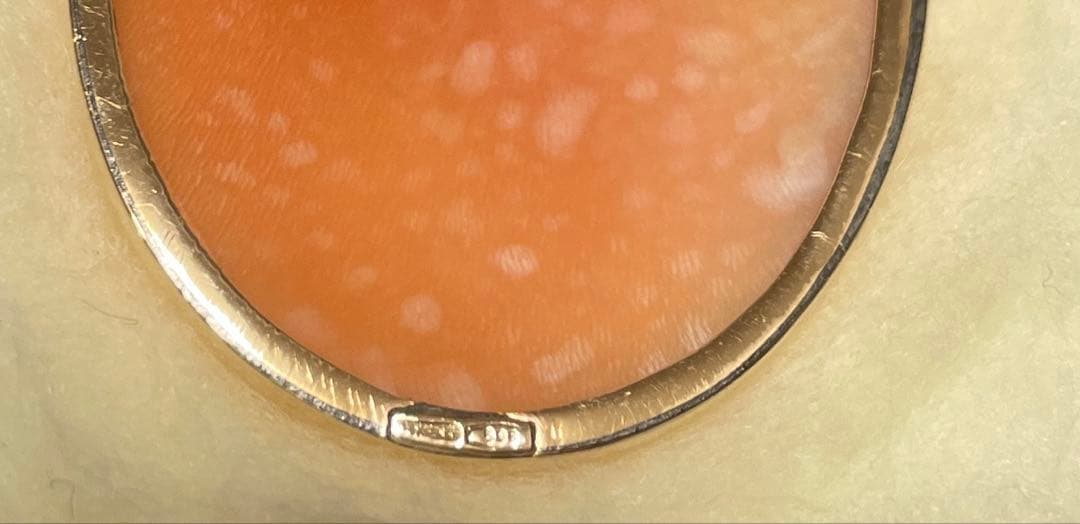 未使用品【イタリアローマのカメオ専門店で購入】カメオブローチ 女性