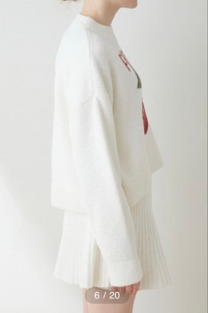 ジェラートピケ チェリージャガードプルオーバー&リブフレアショートパンツ