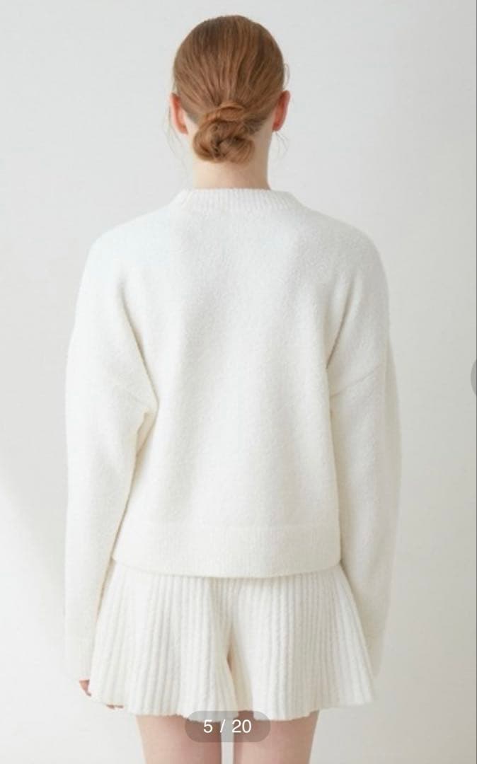 ジェラートピケ チェリージャガードプルオーバー&リブフレアショートパンツ