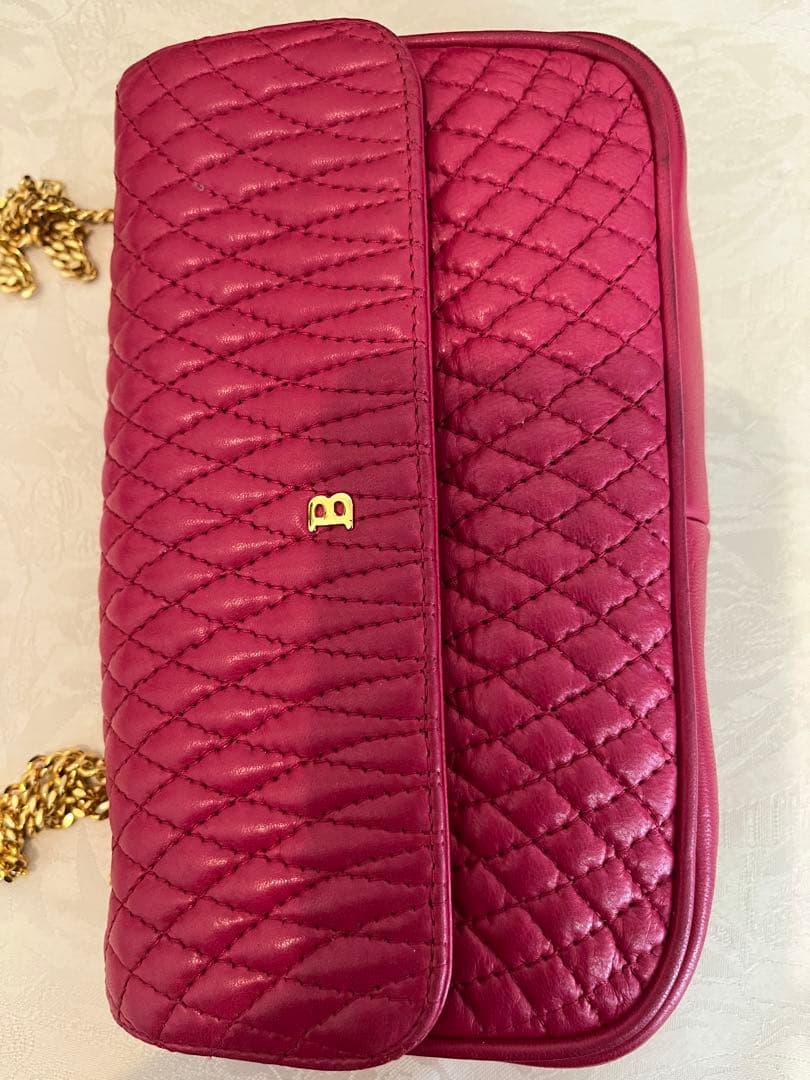 BALLY バリー ヴィンテージ キルティングショルダーバッグ ゴールドチェーン