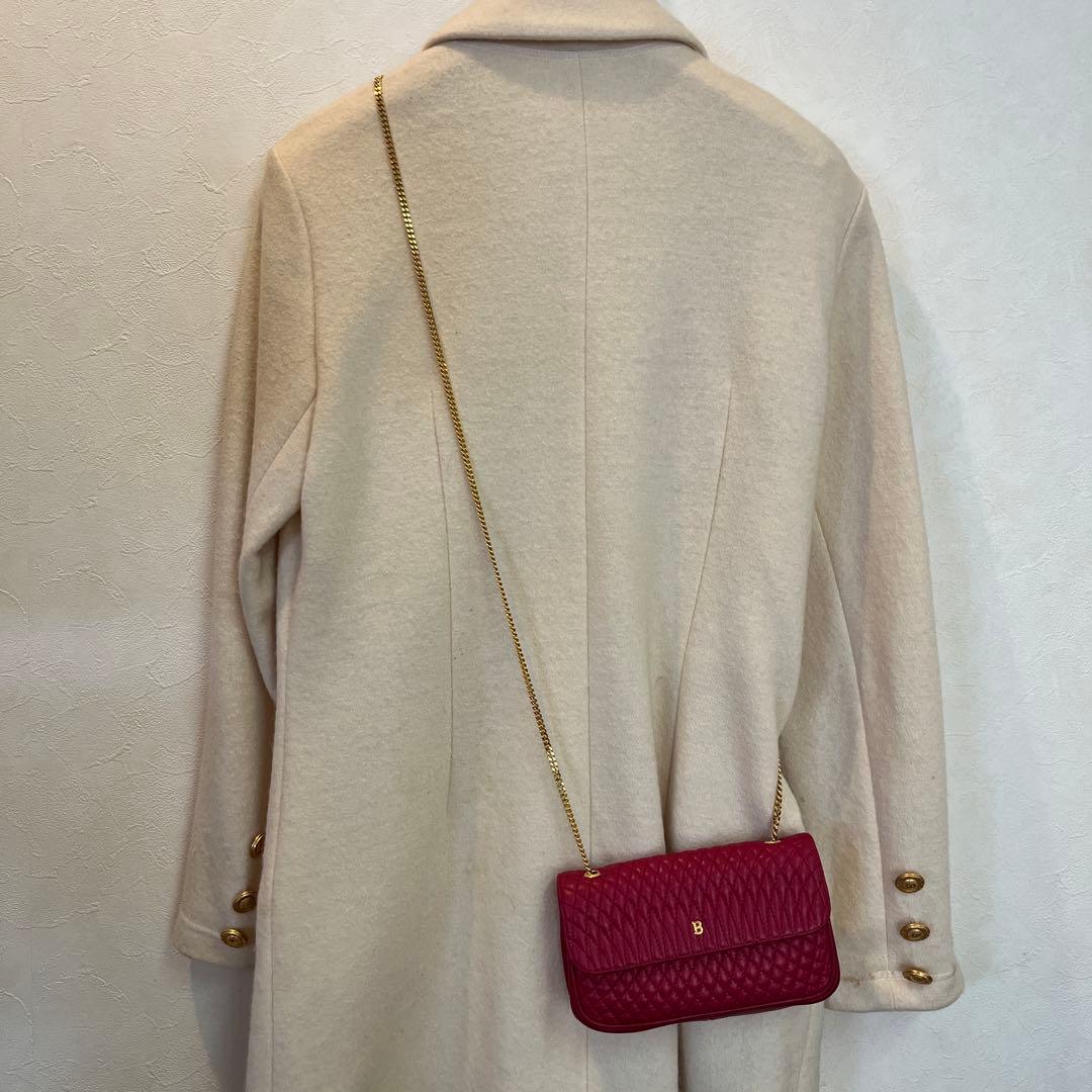 BALLY バリー ヴィンテージ キルティングショルダーバッグ ゴールドチェーン